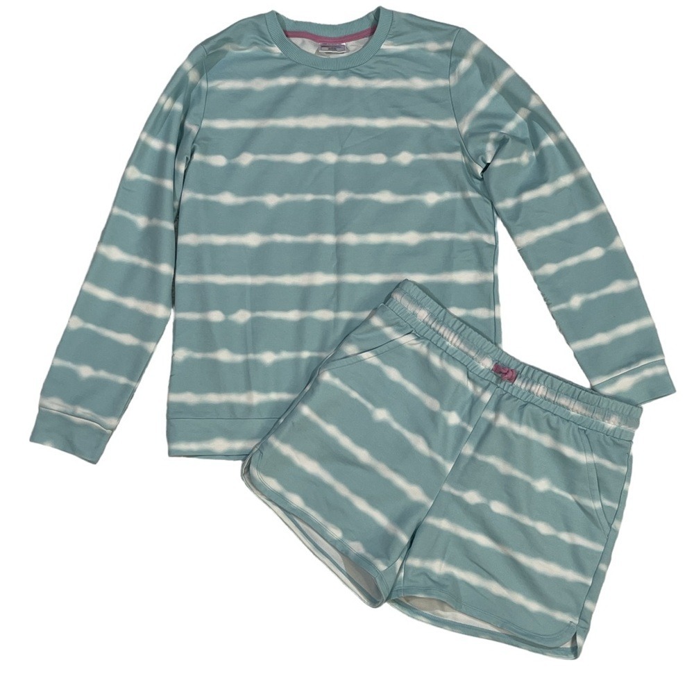 Girls‎ 32 Degrees Cool Light Blue White Tie-Dye Lounge Set L